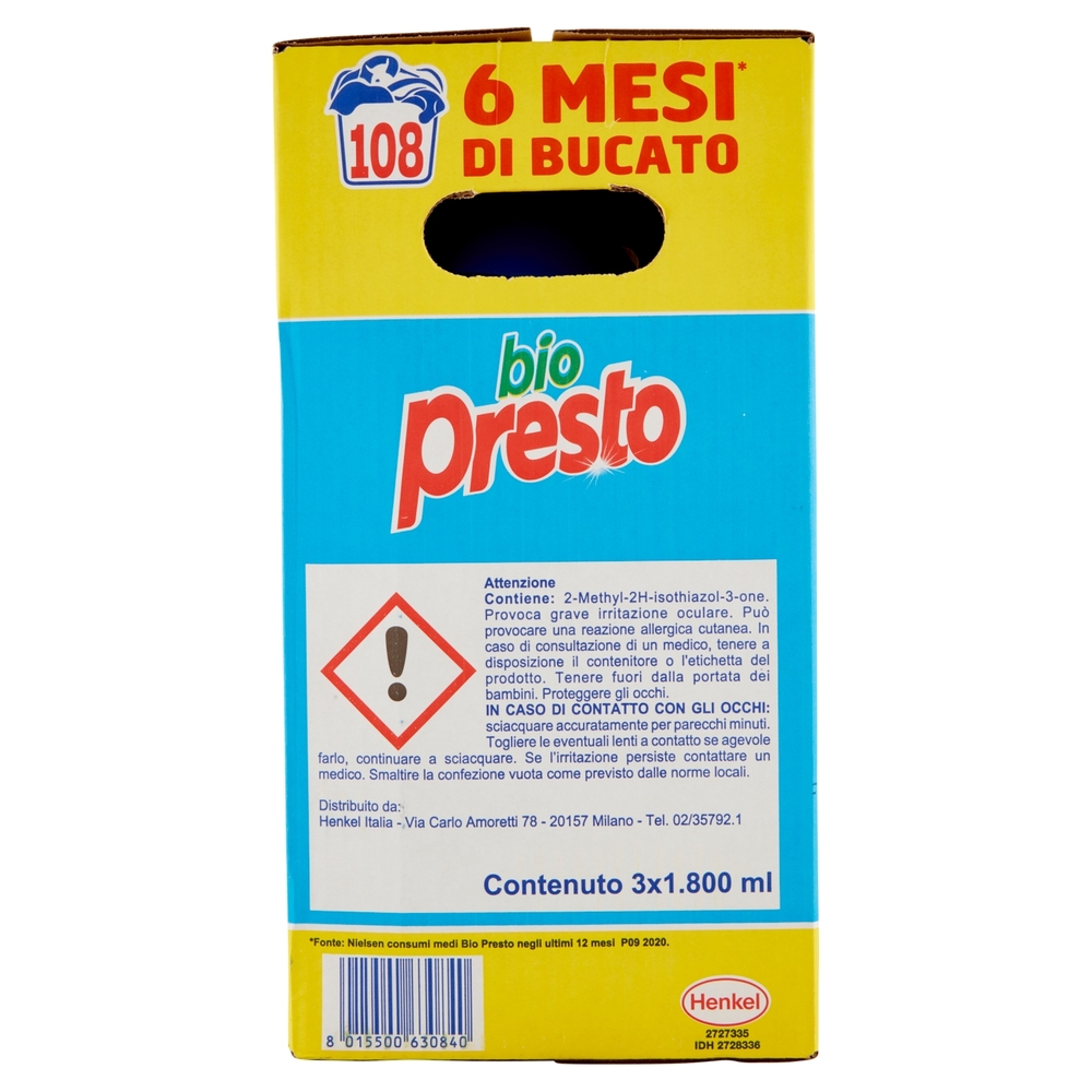BIO PRESTO Liquido Classico 36x3 Lav - 1,8L x3